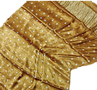 Pure Ajrakh Modal Gajji Silk Saree with Tissue Pallu | Hand Block Printed Natural Colour Saree