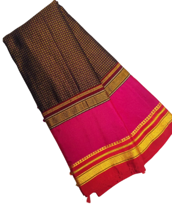 Exclusive Karnataka Ilkal Half & Half Saree in Mercerised Cotton with Thoda Paras Border & Tope Pallu