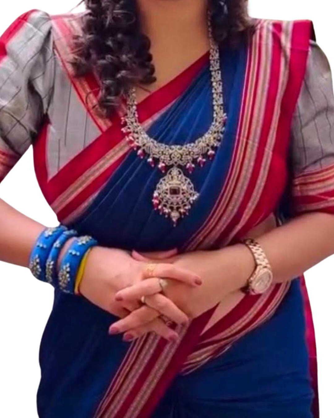 Karnataka Gomi Dadi Ilkal Handloom Saree in Mercerised Cotton styled for traditional and cultural wear