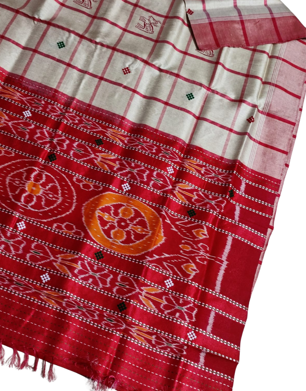 Handwoven Santali Tribal Tussar Silk Saree