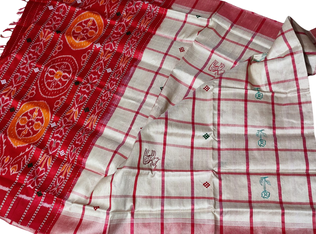 Handwoven Santali Tribal Tussar Silk Saree