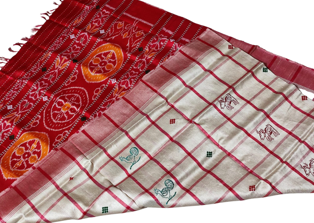Handwoven Santali Tribal Tussar Silk Saree