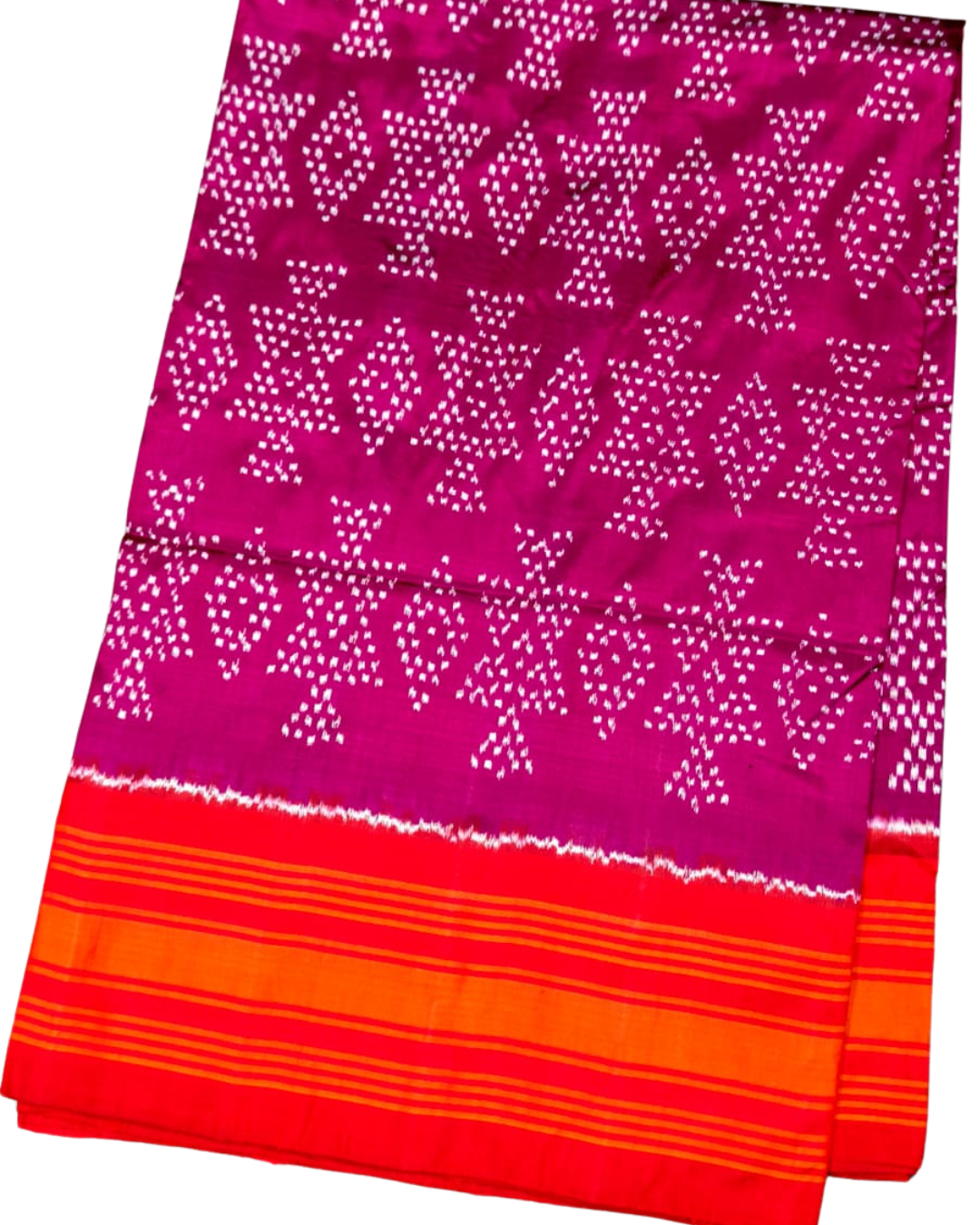 Exclusive Twill Ikkat Silk Saree with Blouse - Double Weaving Pattu Saree