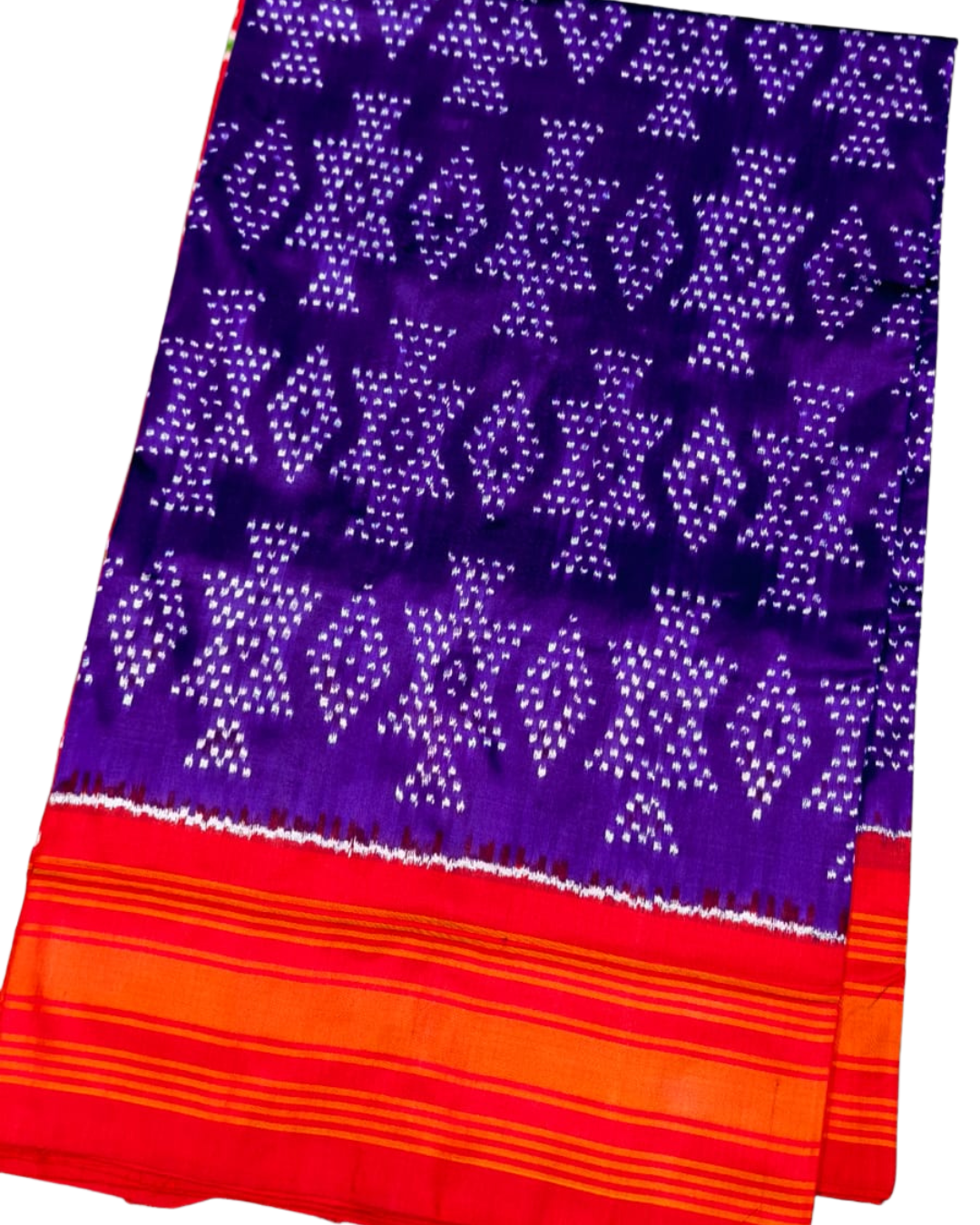 Exclusive Twill Ikkat Silk Saree with Blouse - Double Weaving Pattu Saree