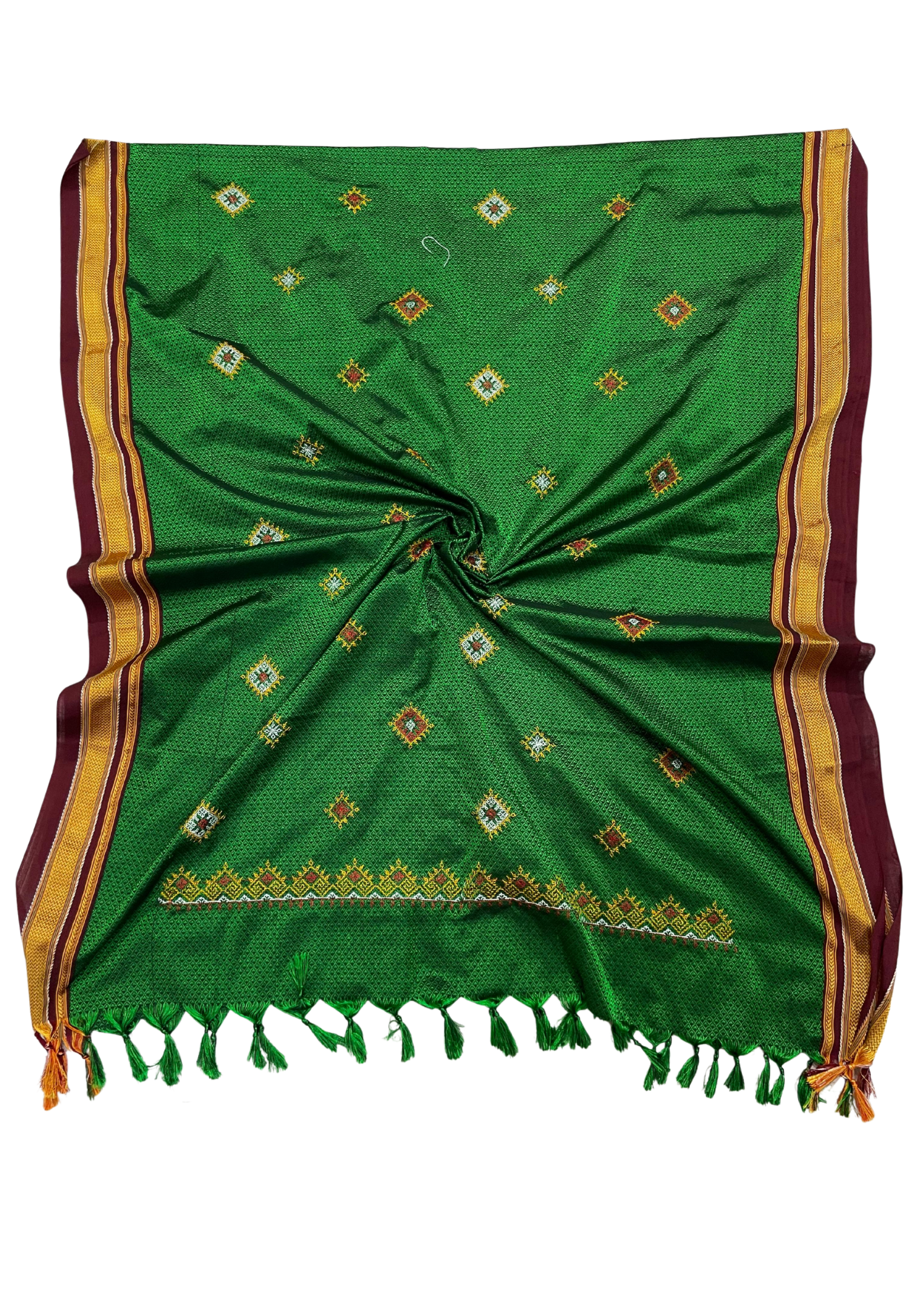 Customise Pure Resham Khun Dupatta with Kasuti Work