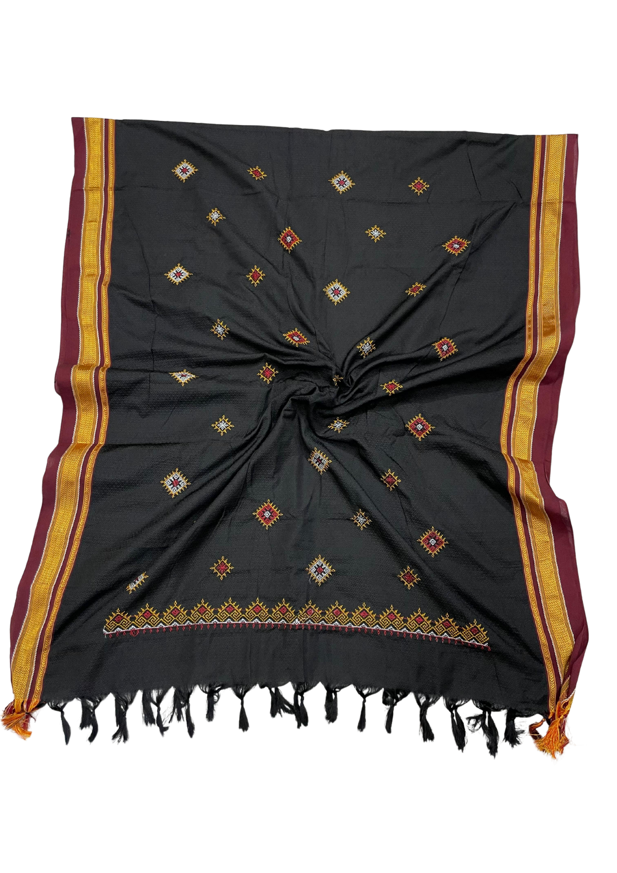 Customise Pure Resham Khun Dupatta with Kasuti Work