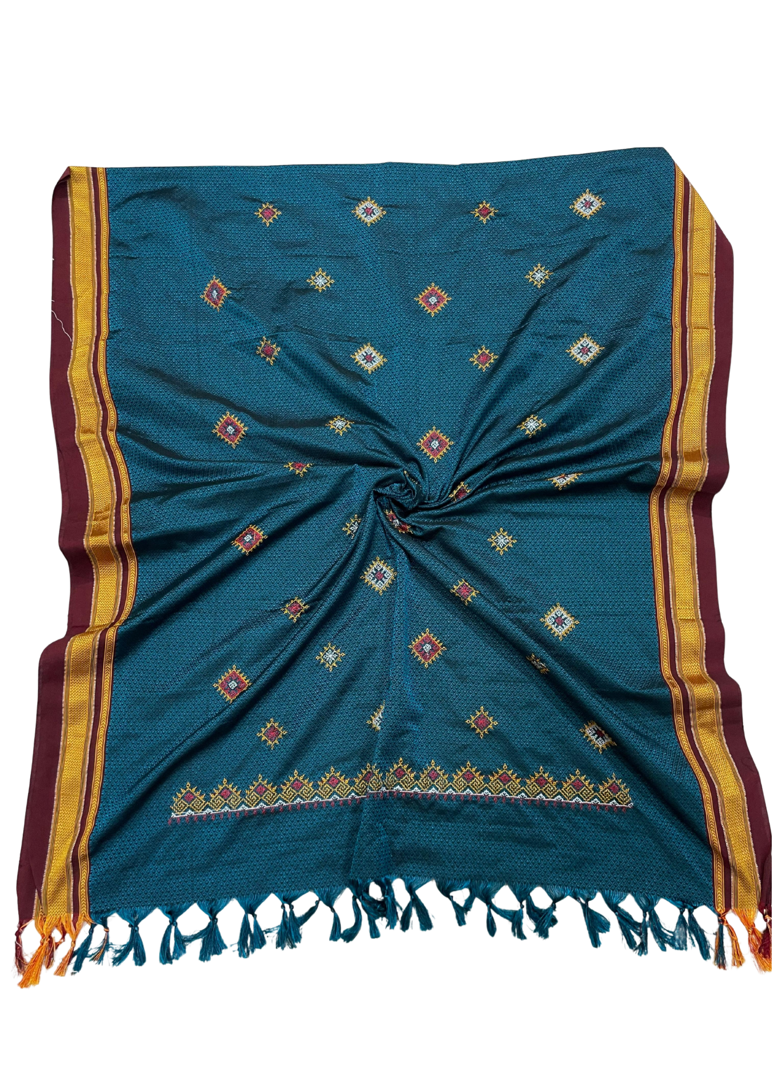 Customise Pure Resham Khun Dupatta with Kasuti Work