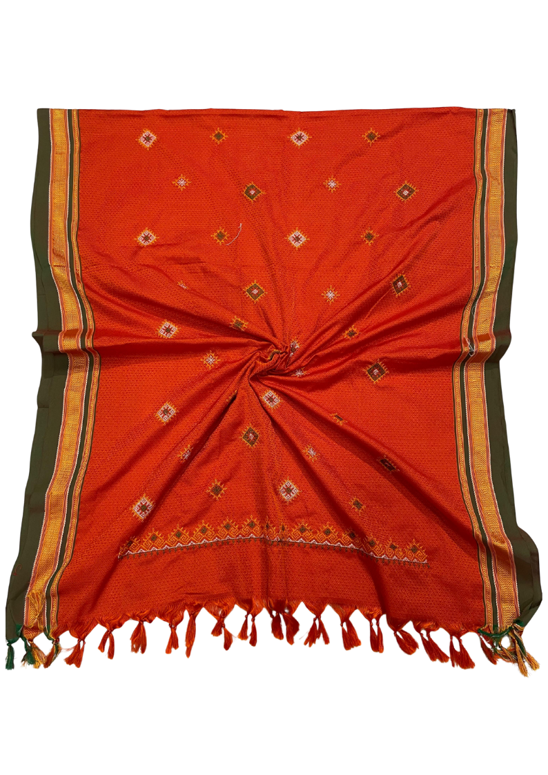 Customise Pure Resham Khun Dupatta with Kasuti Work