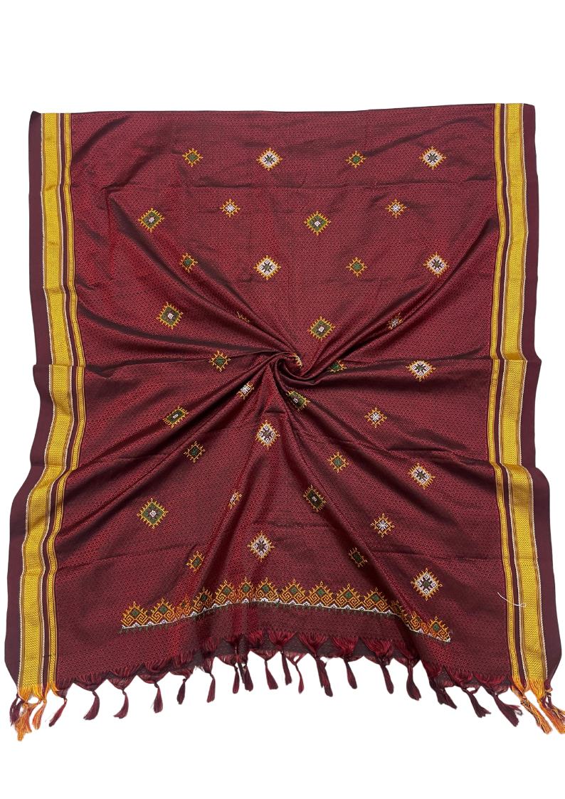 Customise Pure Resham Khun Dupatta with Kasuti Work