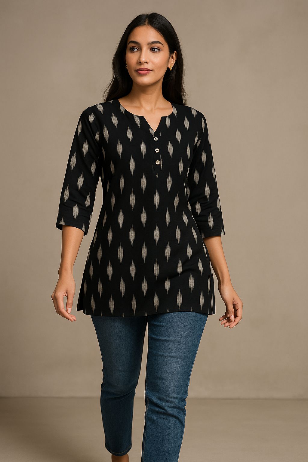 Ikkat Short Top & Kurti