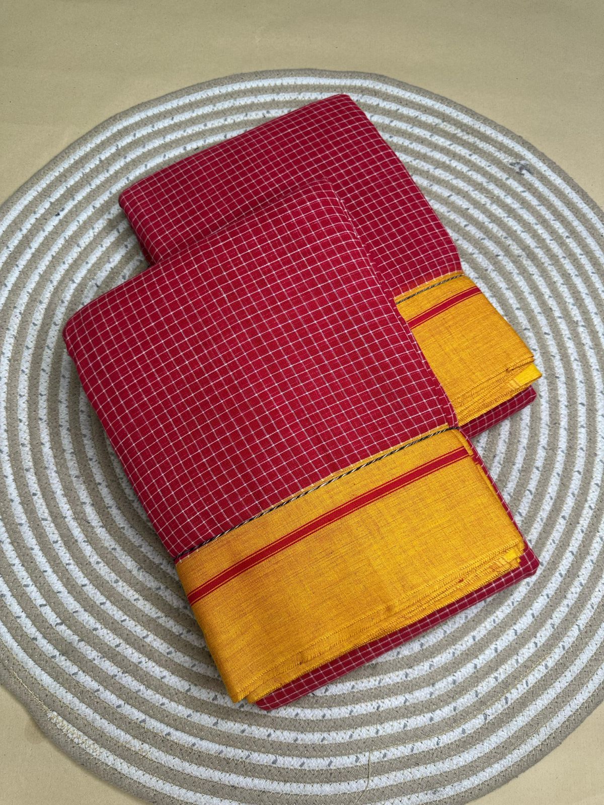 Patteda Anchu Pure Cotton Handloom Saree – Elegant Workwear Saree