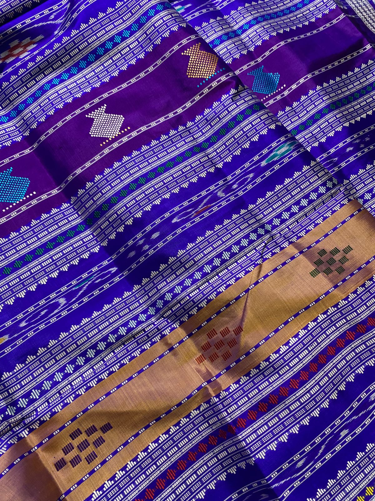 Pastel Orange Berhampuri Silk Saree