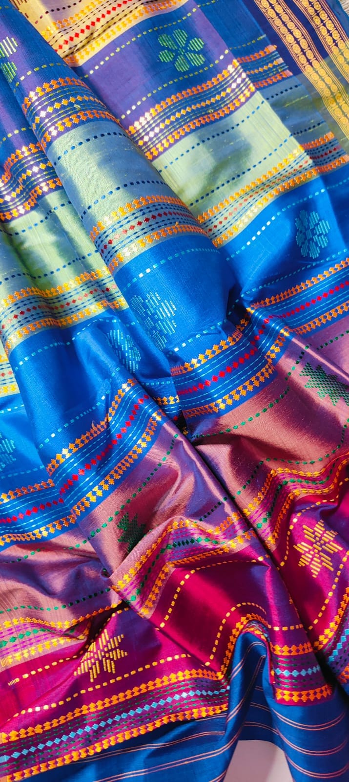 Exclusive Berhampuri Double Pallu Silk Saree
