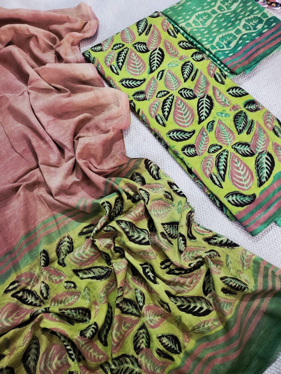 Naturally Dyed Pure Cotton Ajrakh Suit Set