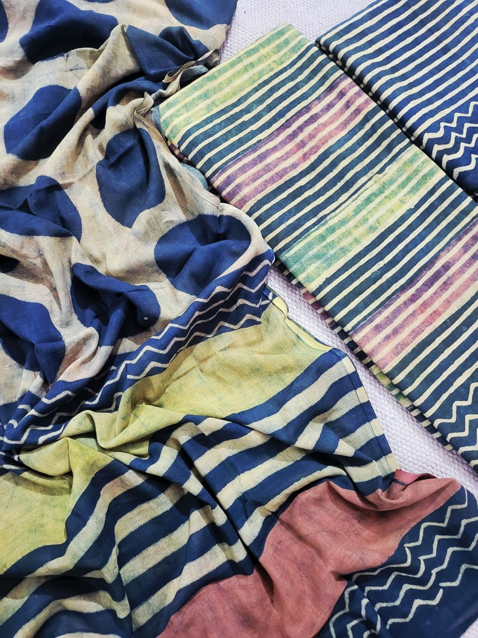 Naturally Dyed Pure Cotton Ajrakh Suit Set