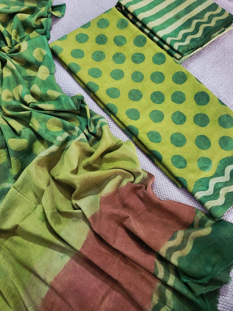 Naturally Dyed Pure Cotton Ajrakh Suit Set