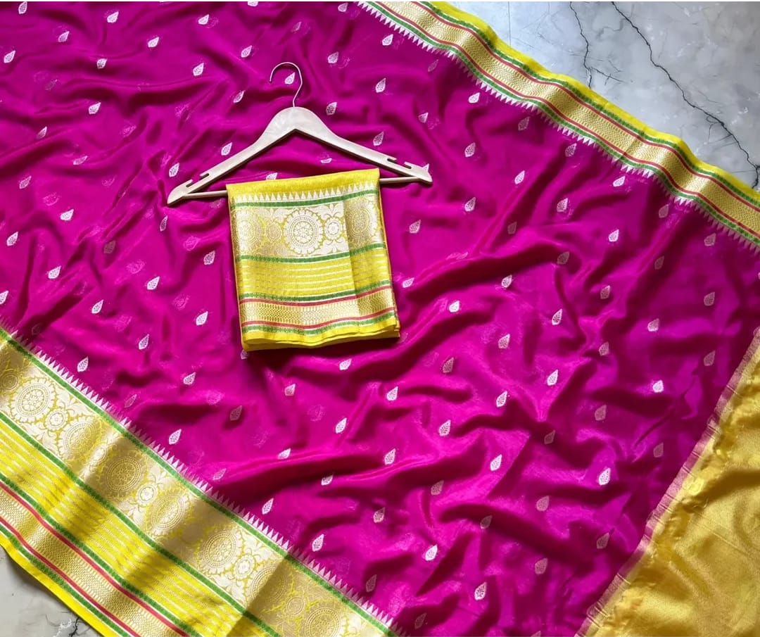 Banarasi Warm Silk Saree with Contrast Blouse Piece