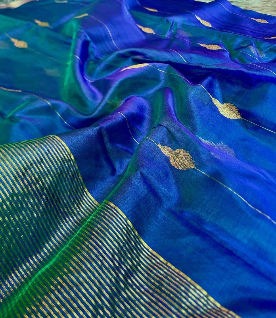 Authentic Handloom Chanderi Silk Sarees - Traditional Pattu