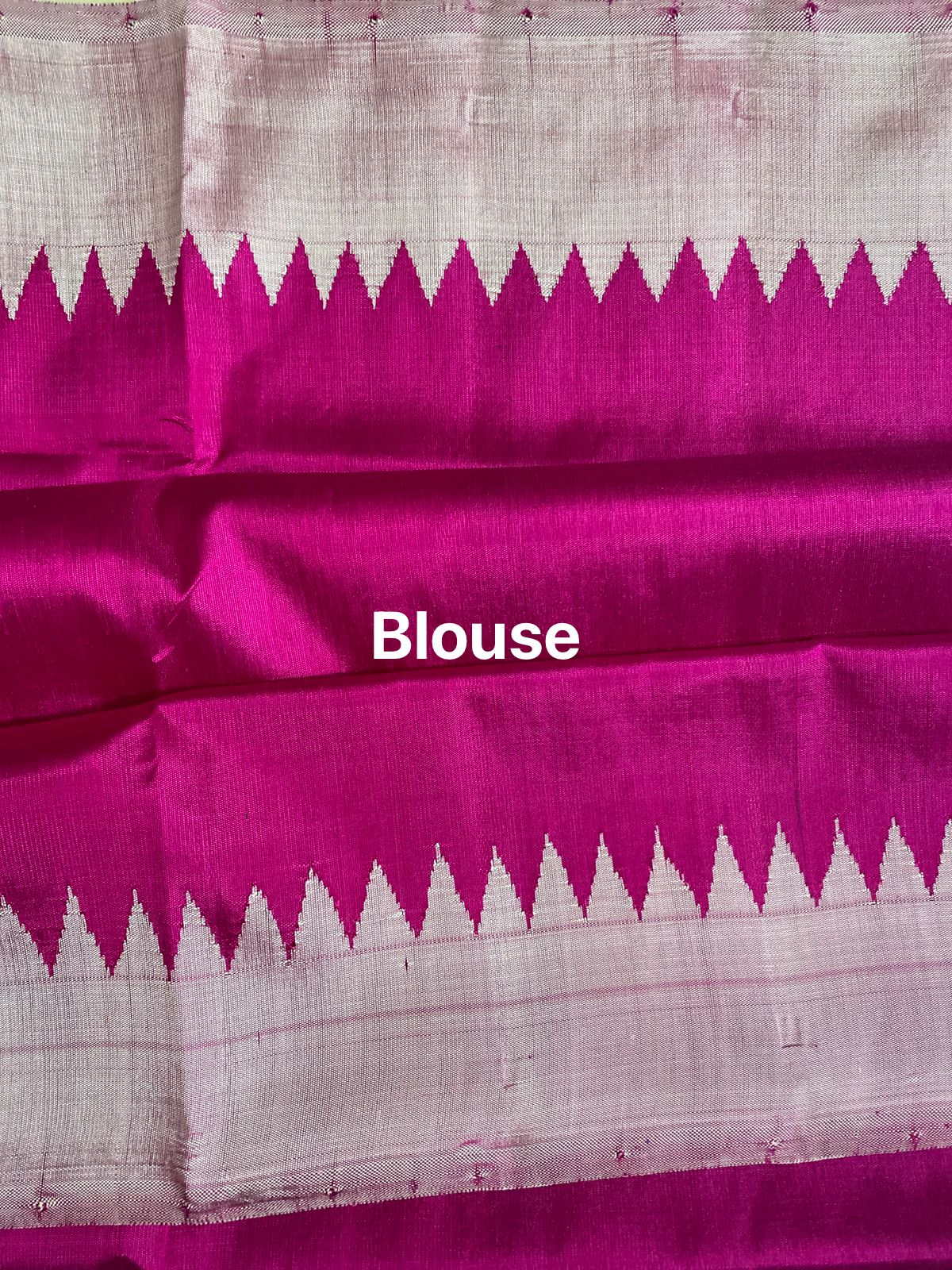 Gorgeous Baby Pink Dual Tone Berhampuri Silk Saree With Rani Pink Border