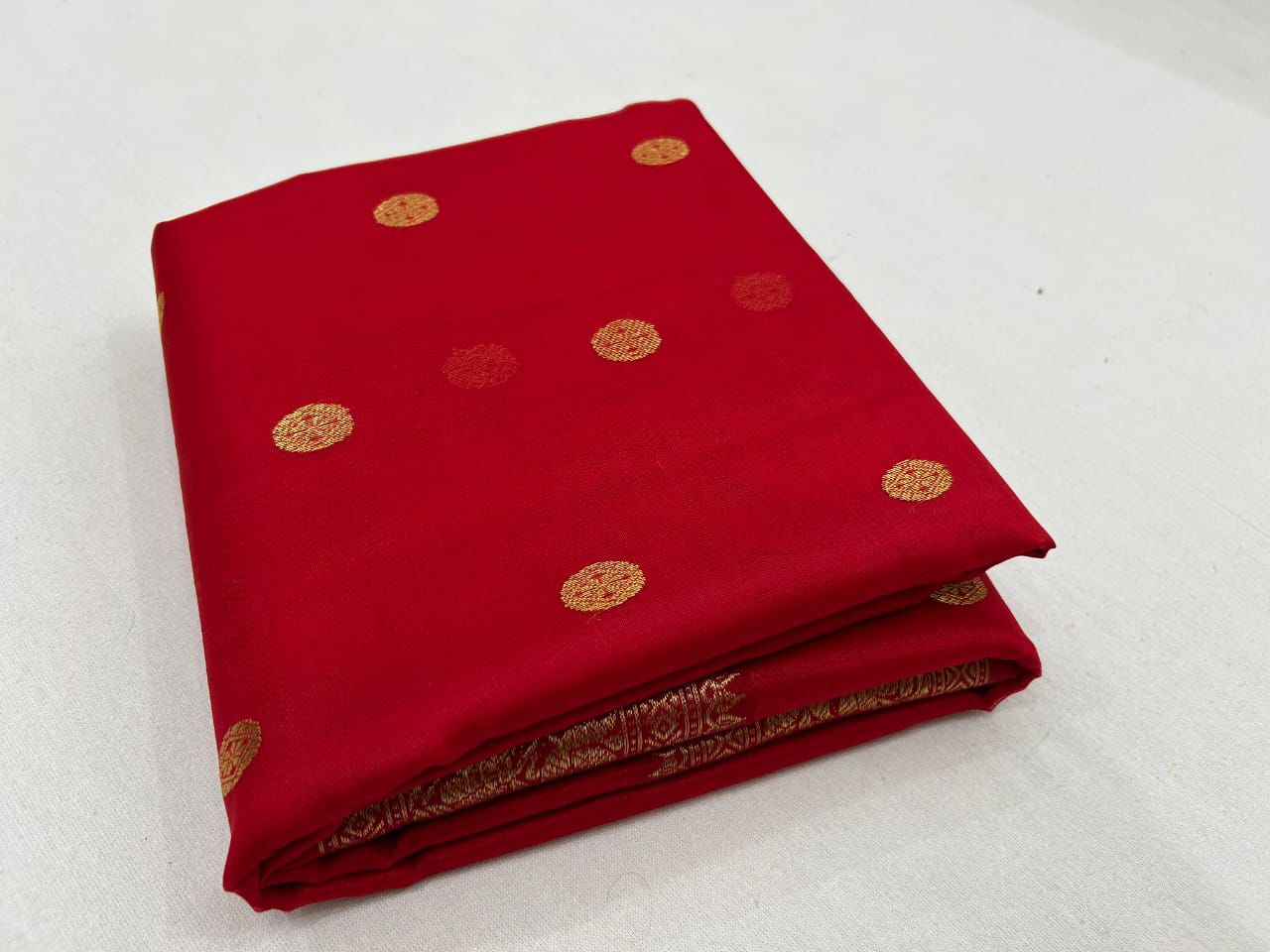 Handloom Red Katan Silk Organza Saree | Authentic Gold Zari Work