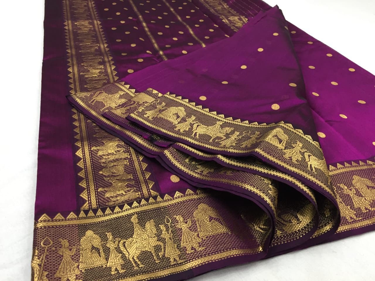 Royal Purple Mashru Silk Soft Saree – Ek Naal Kadwa Weave Chanderi
