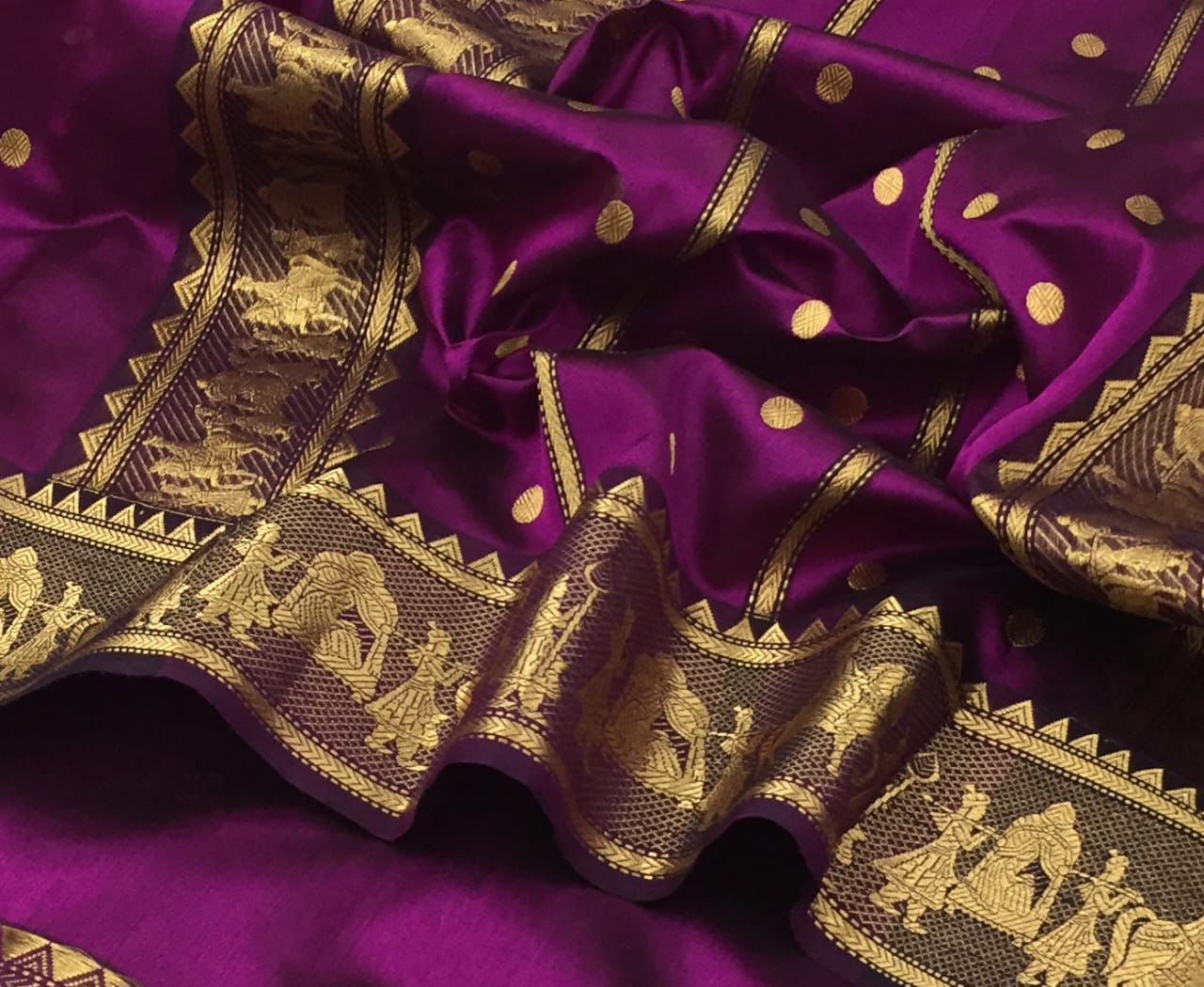 Royal Purple Mashru Silk Soft Saree – Ek Naal Kadwa Weave Chanderi