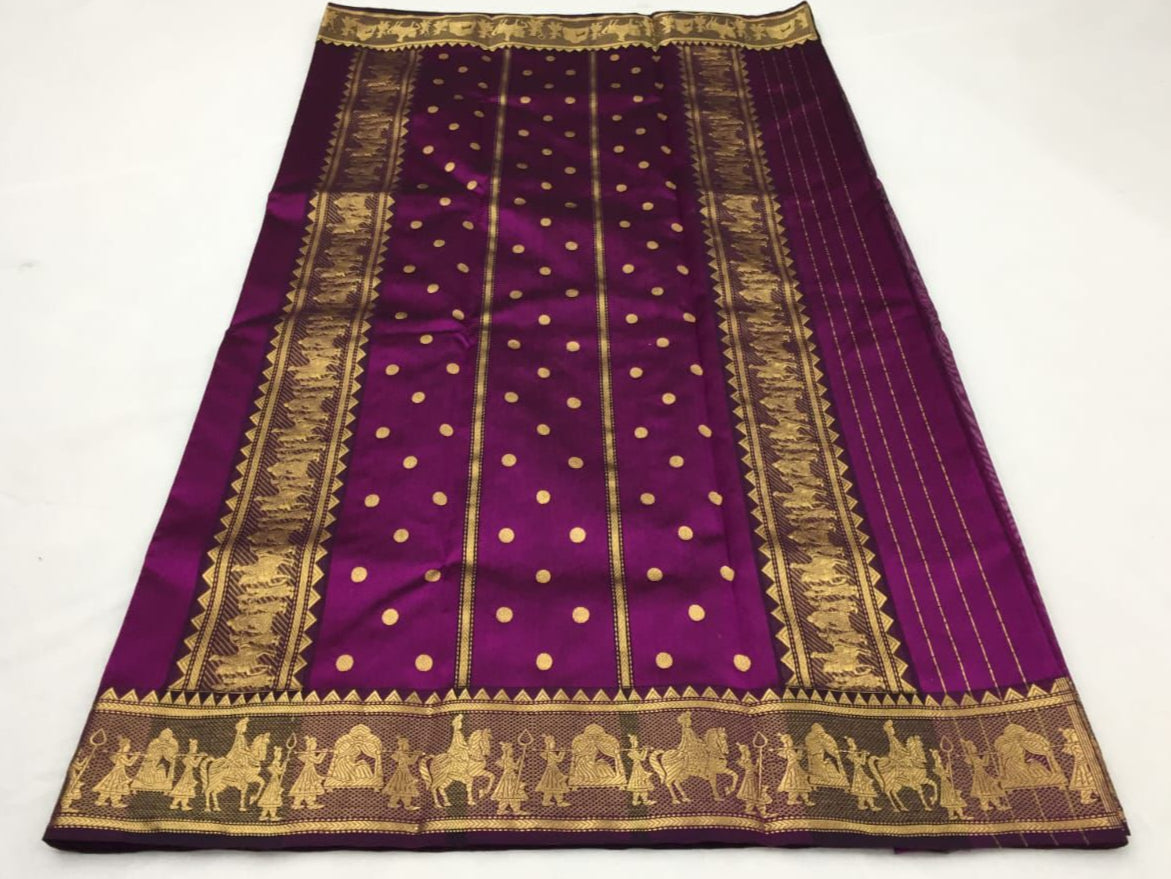 Royal Purple Mashru Silk Soft Saree – Ek Naal Kadwa Weave Chanderi