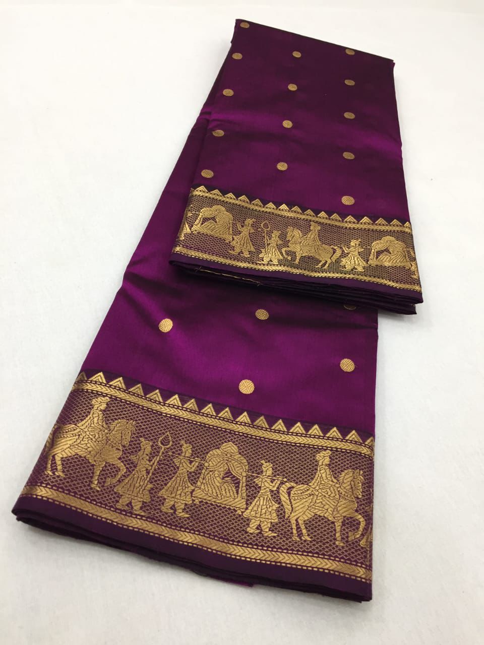 Royal Purple Mashru Silk Soft Saree – Ek Naal Kadwa Weave Chanderi