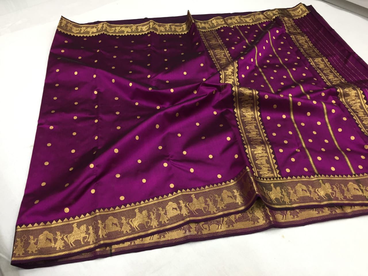 Royal Purple Mashru Silk Soft Saree – Ek Naal Kadwa Weave Chanderi