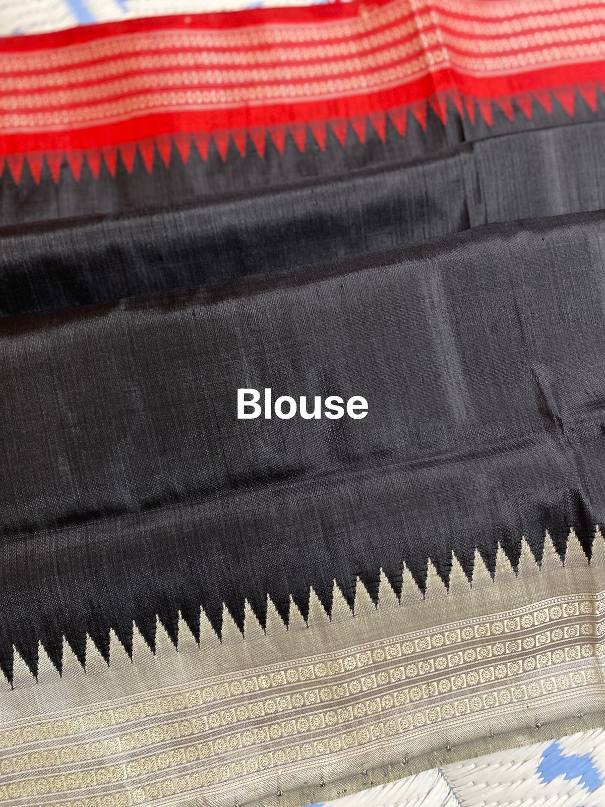 Milky White Ganga Jamuna Border Berhampuri Double Aanchal Saree