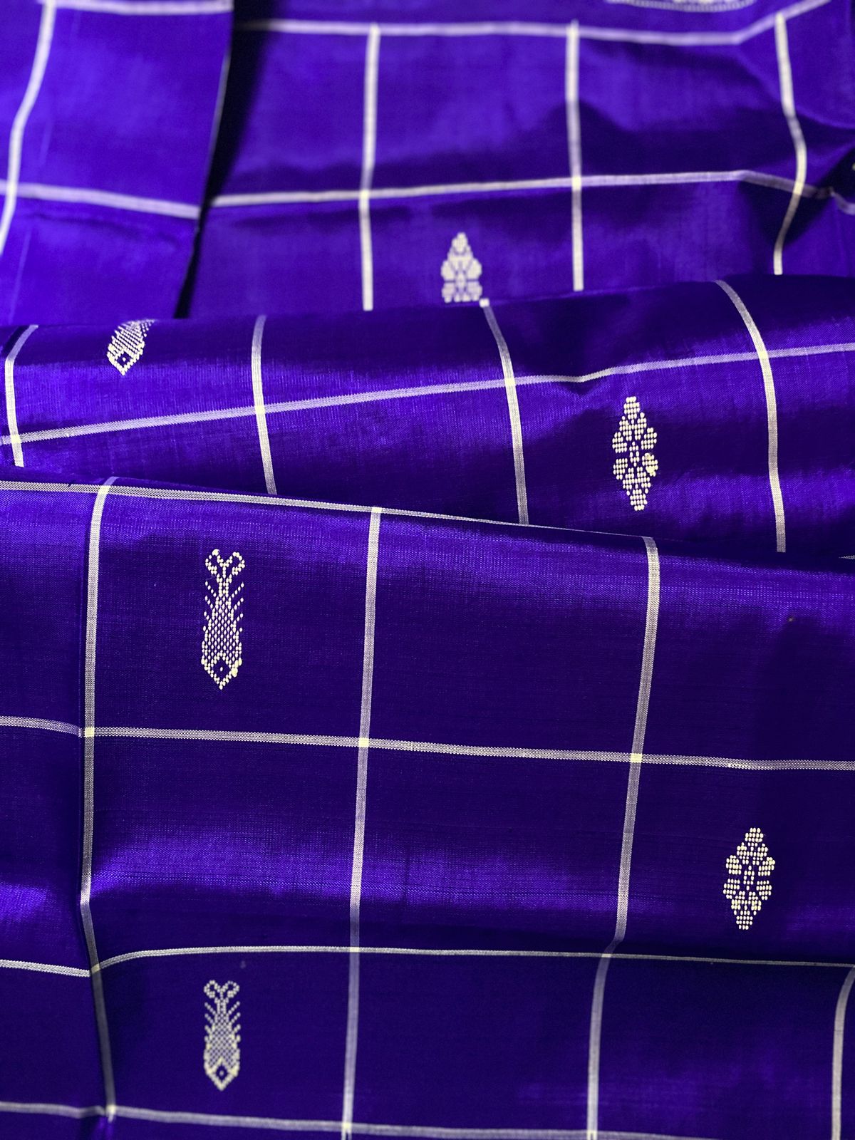 Royal Blue Authentic Berhampuri Silk Double Aanchal Saree