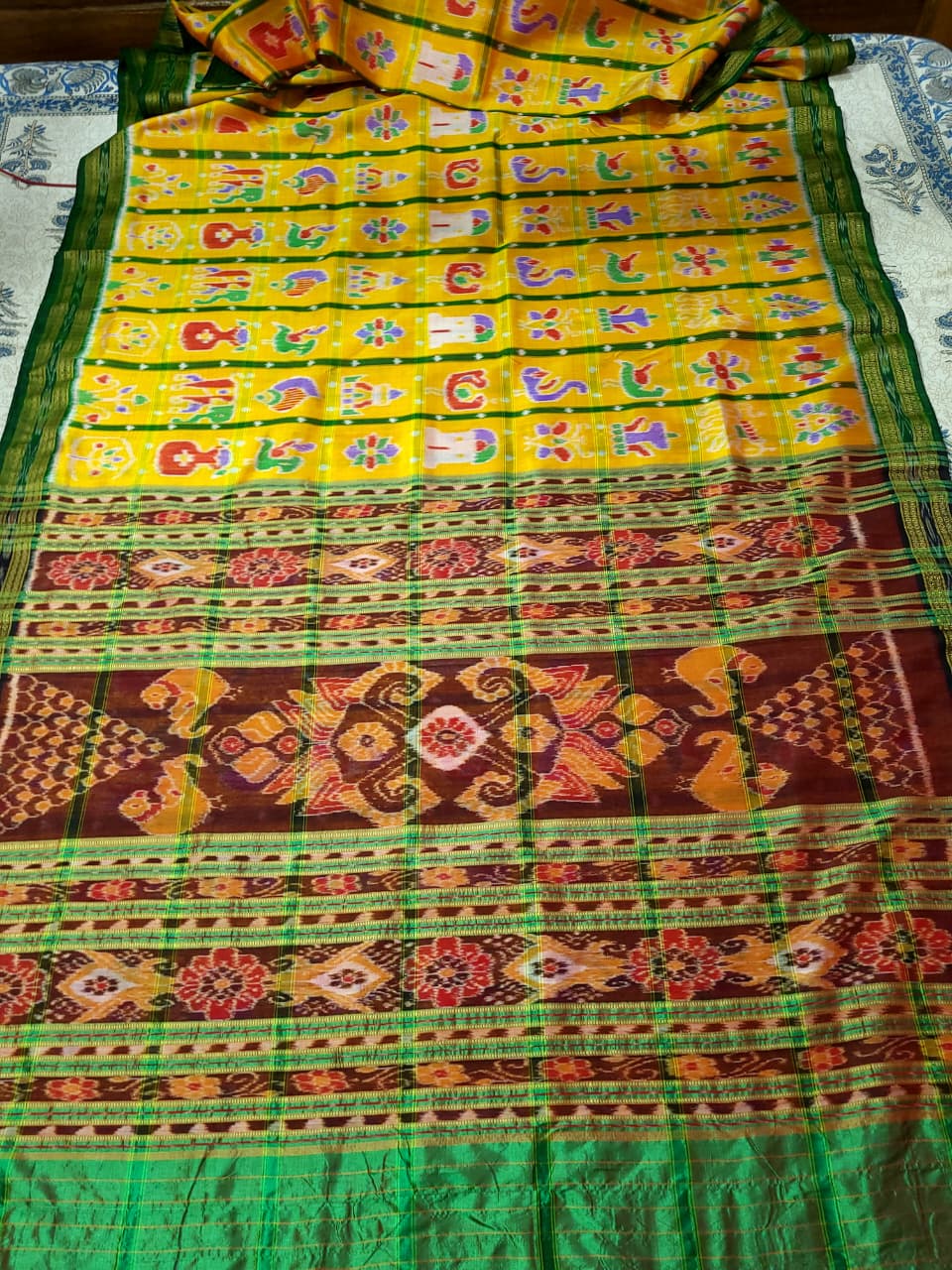 Handloom Khandua Mulberry Silk (Pata) Saree
