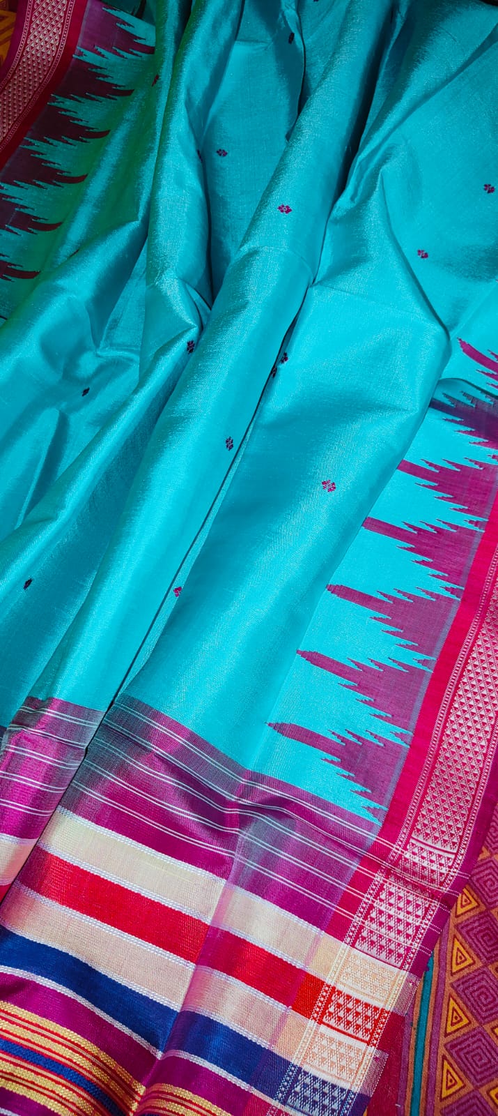 Exclusive Authentic Berhampuri Pure Mulberry Silk Saree – Double Pallu