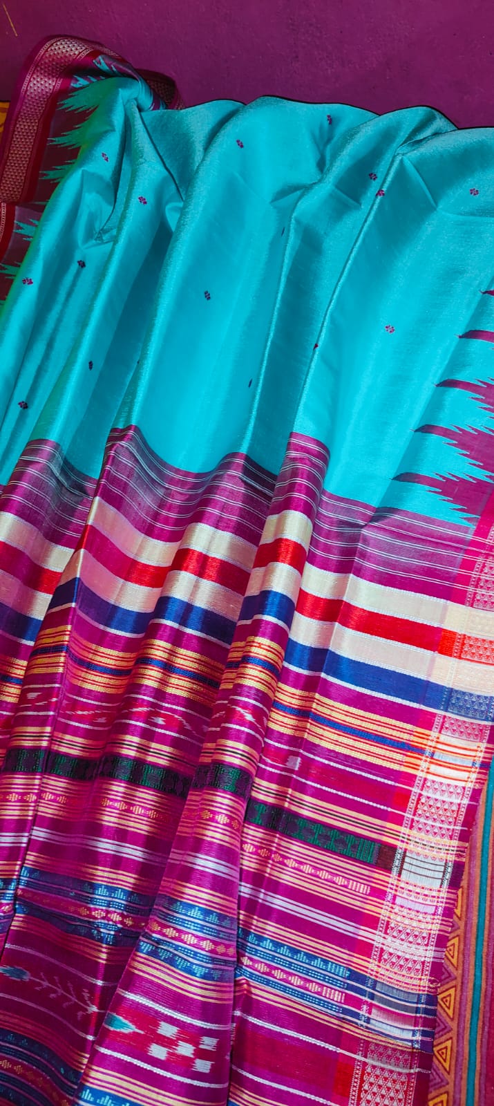 Exclusive Authentic Berhampuri Pure Mulberry Silk Saree – Double Pallu