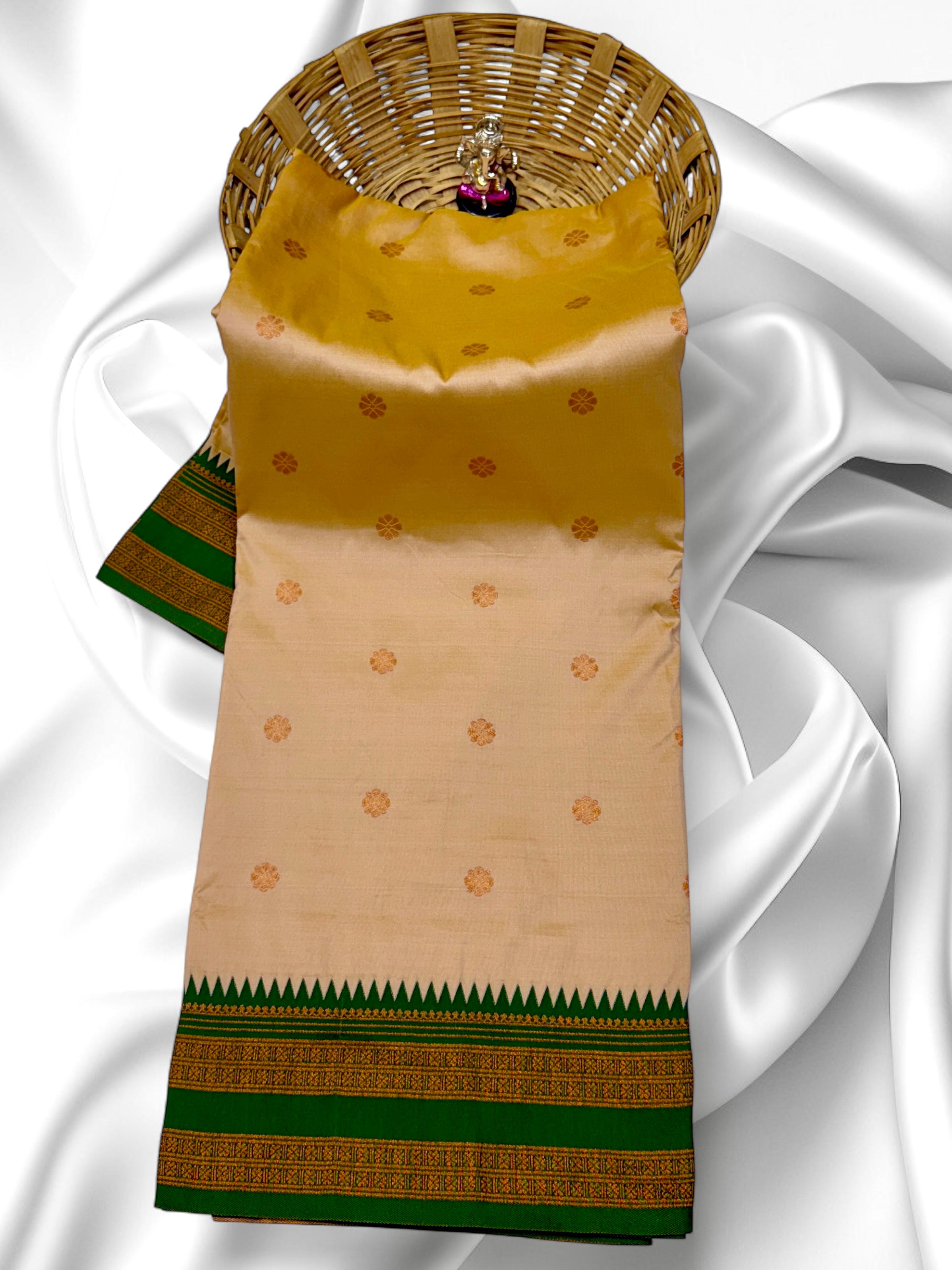 Premium Soft Silk Narayanpeth Saree | All-Over Butta | Traditional Pallu | Contrast Blouse