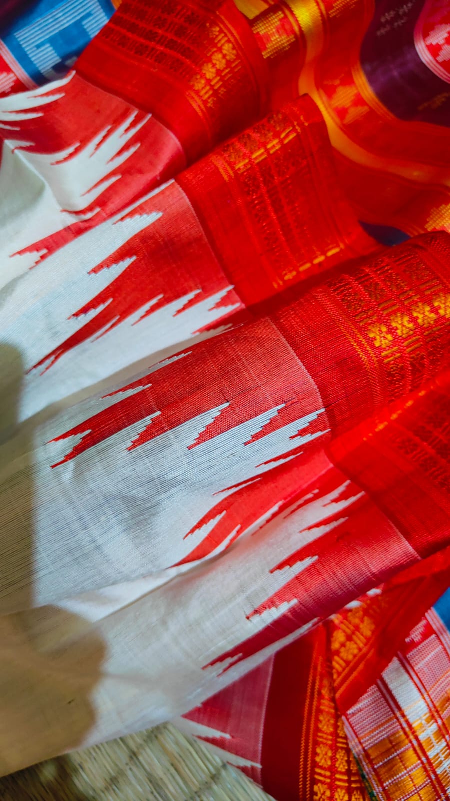 Berhampuri Silk Saree 4 Fulia Rudraksha Border Double Pallu - Odisha Handloom