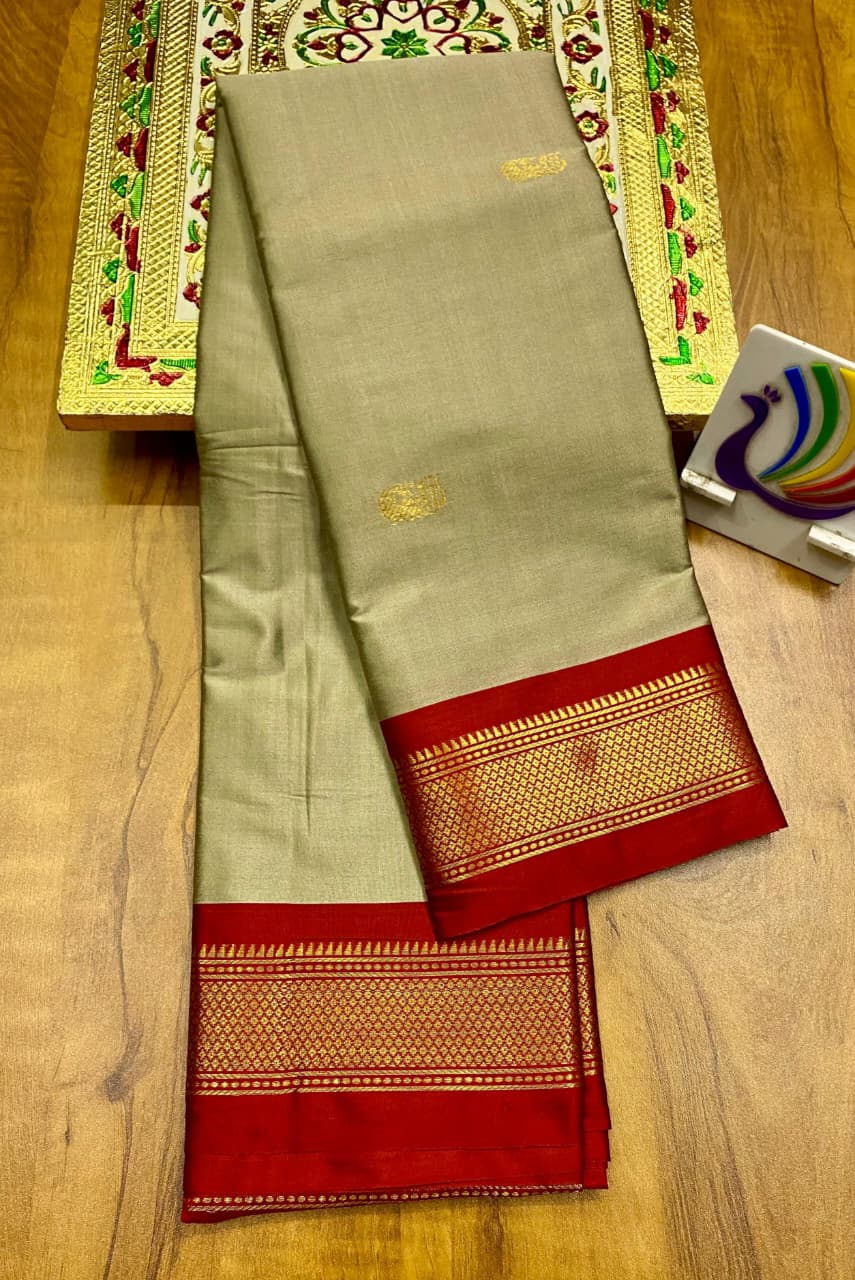 Soft Silk Kadiyal Paithani – New Vibrant Colors | All Over Butta | Gonda Pallu
