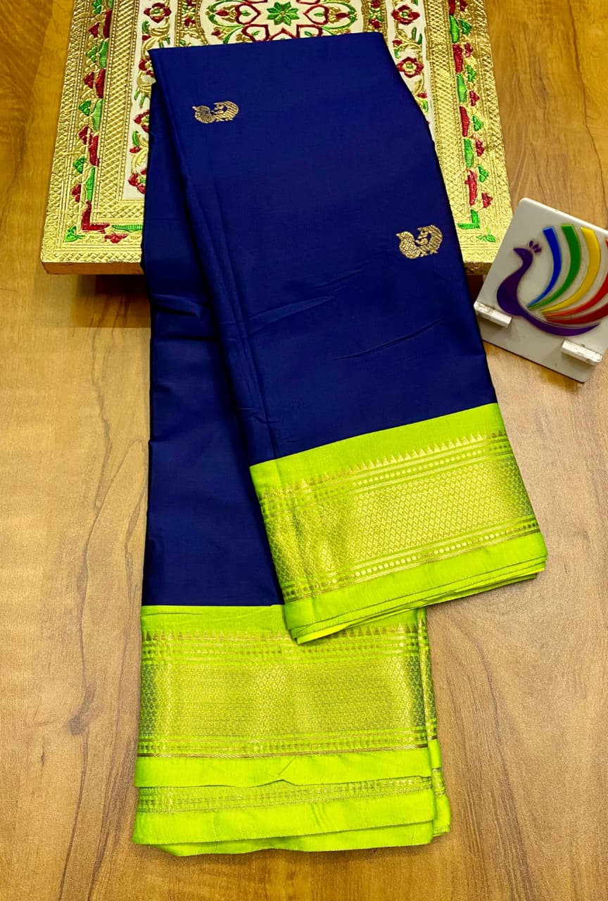 Soft Silk Kadiyal Paithani – New Vibrant Colors | All Over Butta | Gonda Pallu