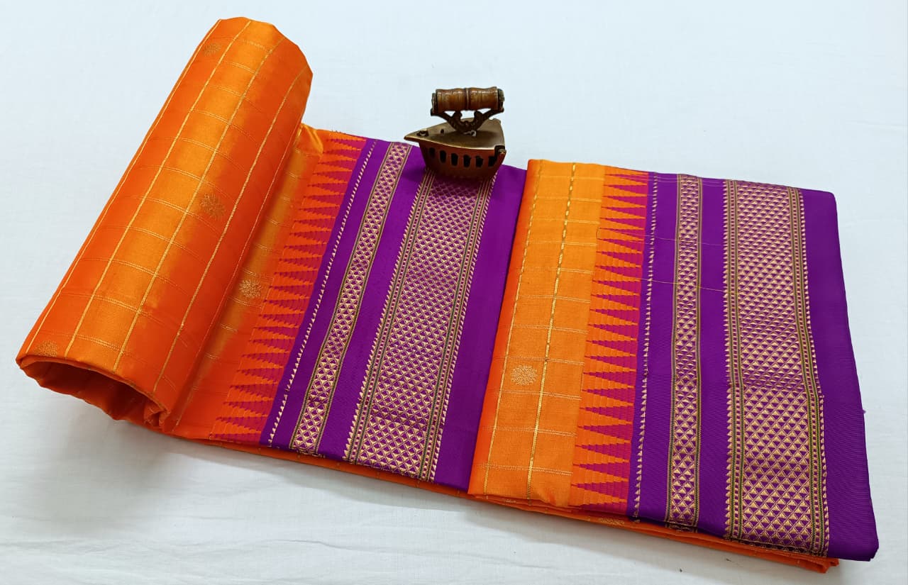Checks Irkal Paithani Pure Silk Saree