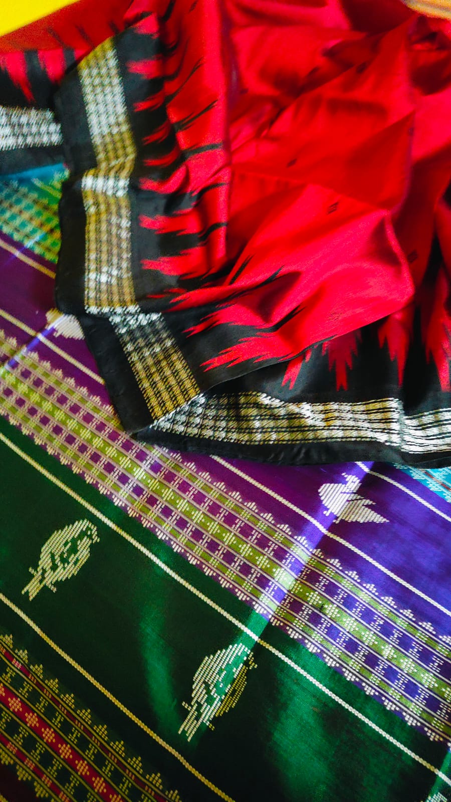 Vibrant Multicolor Pallu Berhampuri Pure Silk Saree