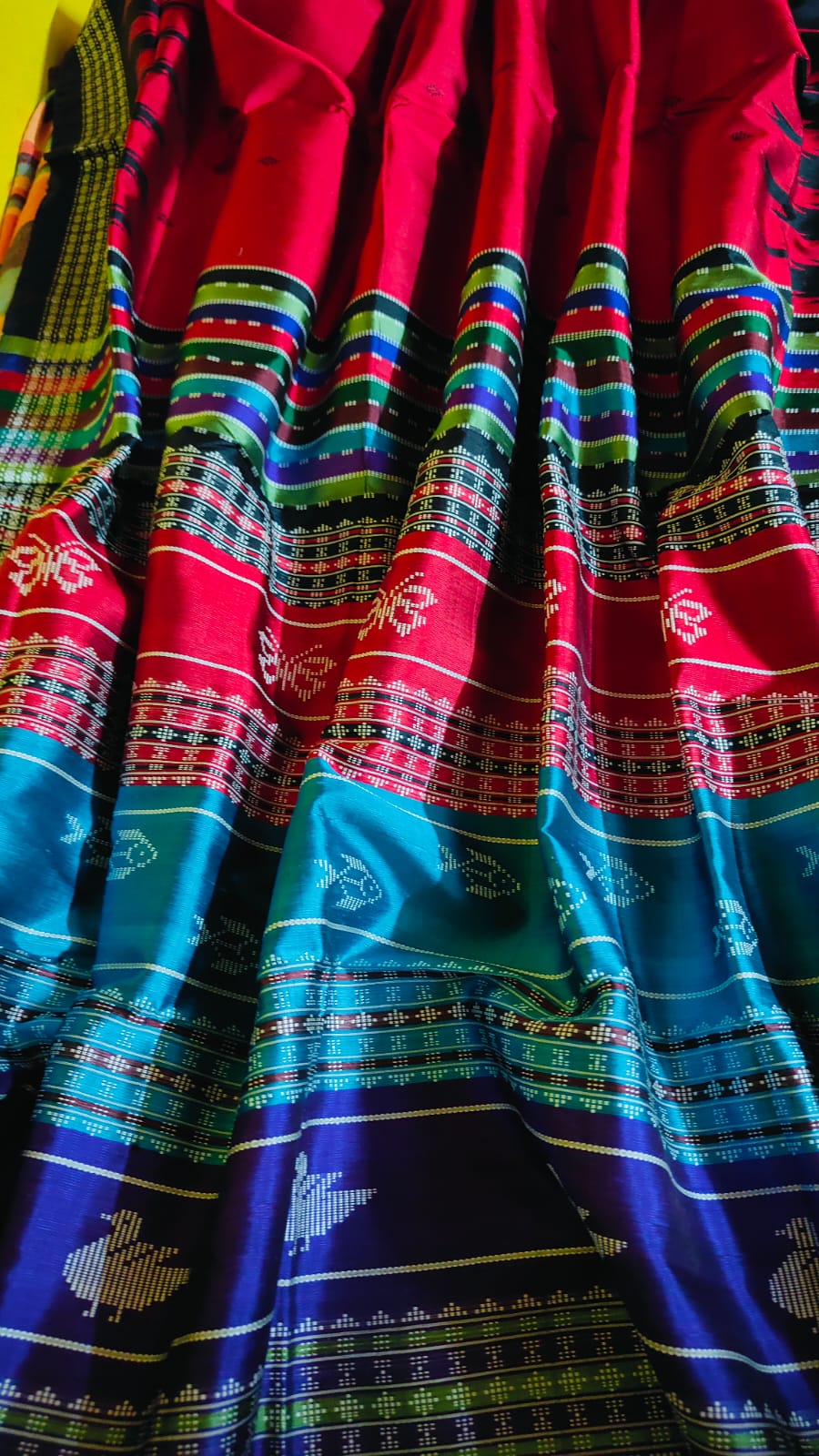 Vibrant Multicolor Pallu Berhampuri Pure Silk Saree