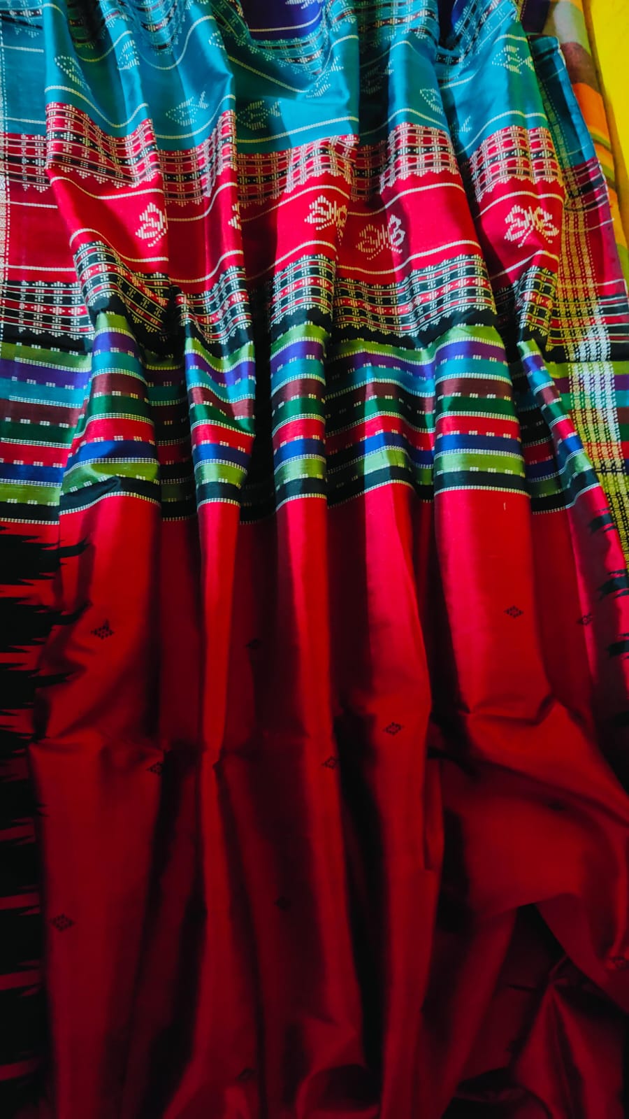 Vibrant Multicolor Pallu Berhampuri Pure Silk Saree