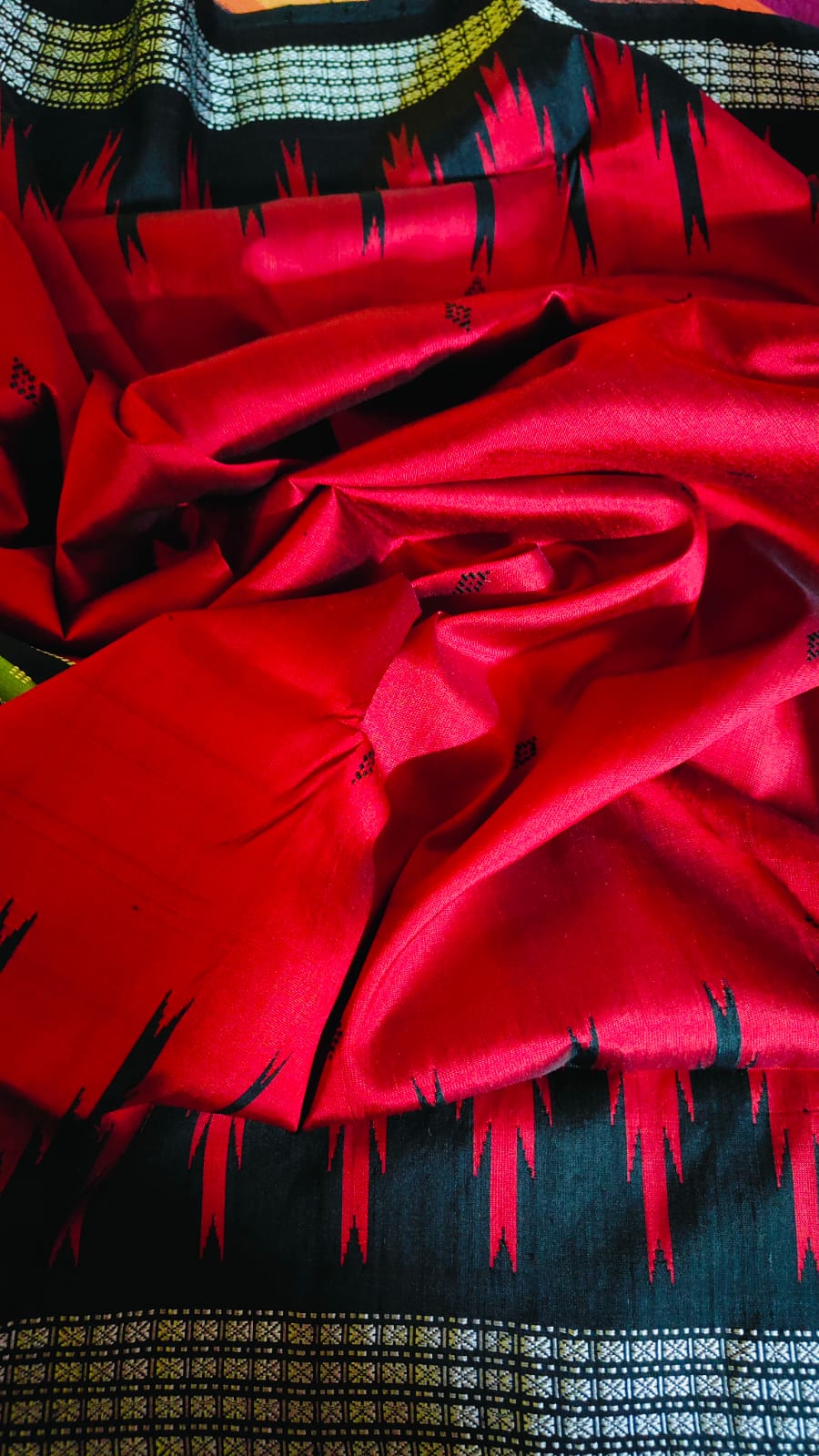 Vibrant Multicolor Pallu Berhampuri Pure Silk Saree