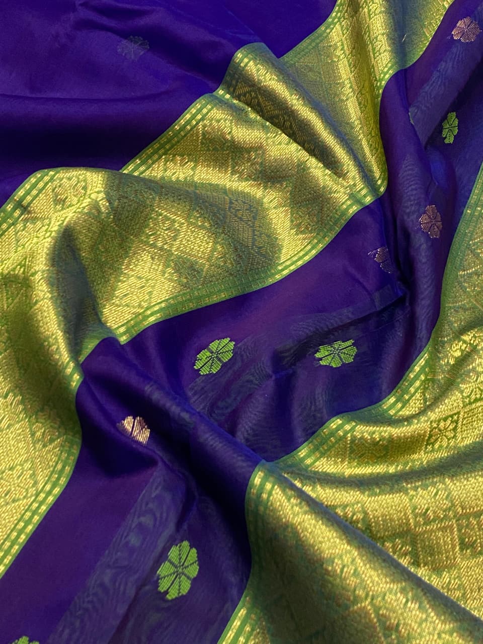 Pure Maheshwari Silk Saree With Broad Zari Border