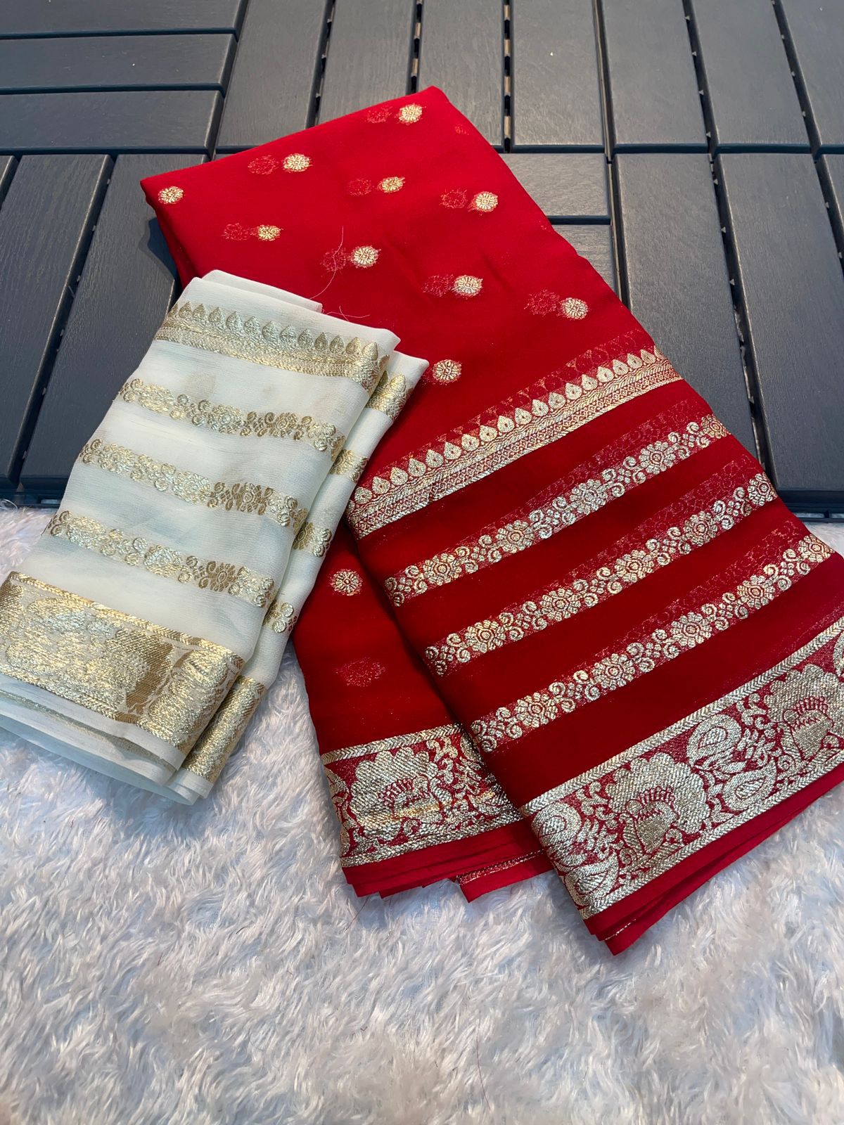 New Arrivals – Elegant Viscose Georgette Saree with Running Blouse