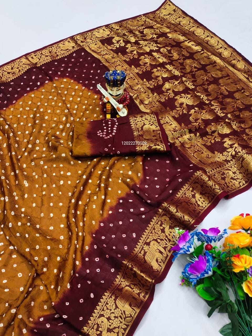 Premium Bandhani Cotton Silk Saree