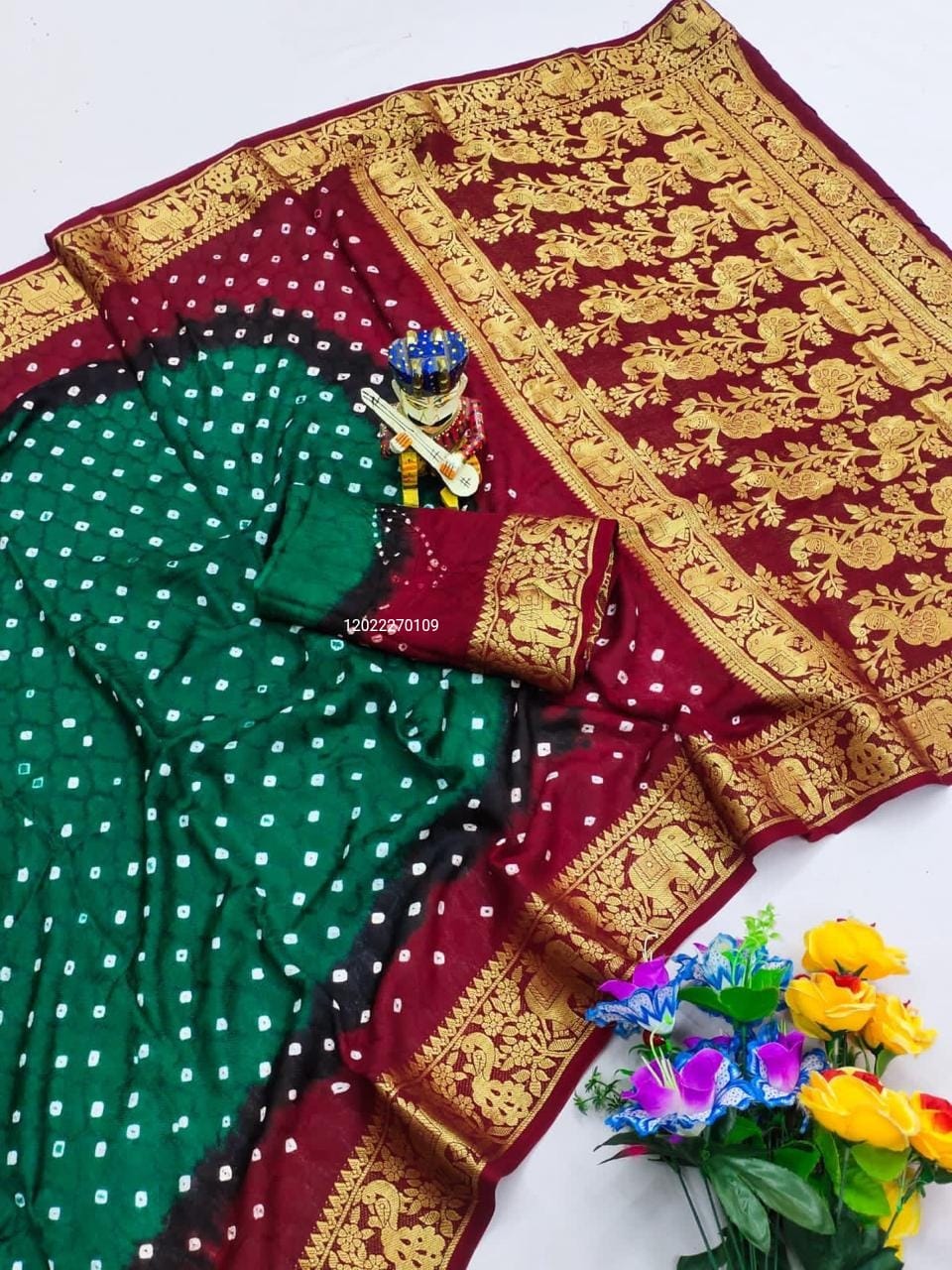 Premium Bandhani Cotton Silk Saree