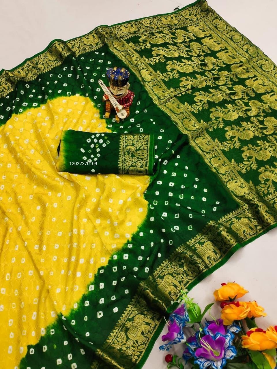 Premium Bandhani Cotton Silk Saree
