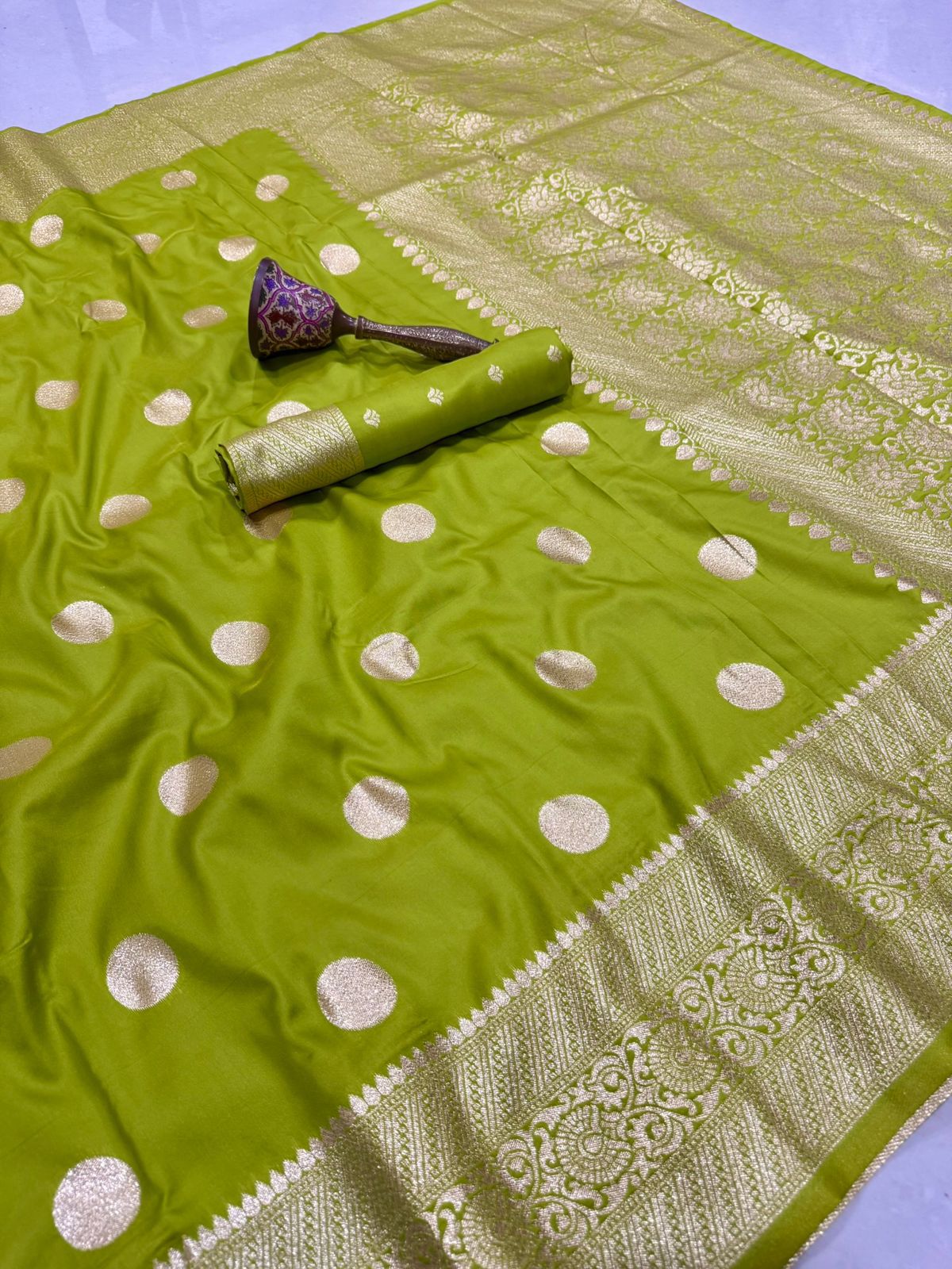 Pure Heavy Silk Banarasi Inspired Saree | Original Gold Zari Weaving | Brocade Blouse