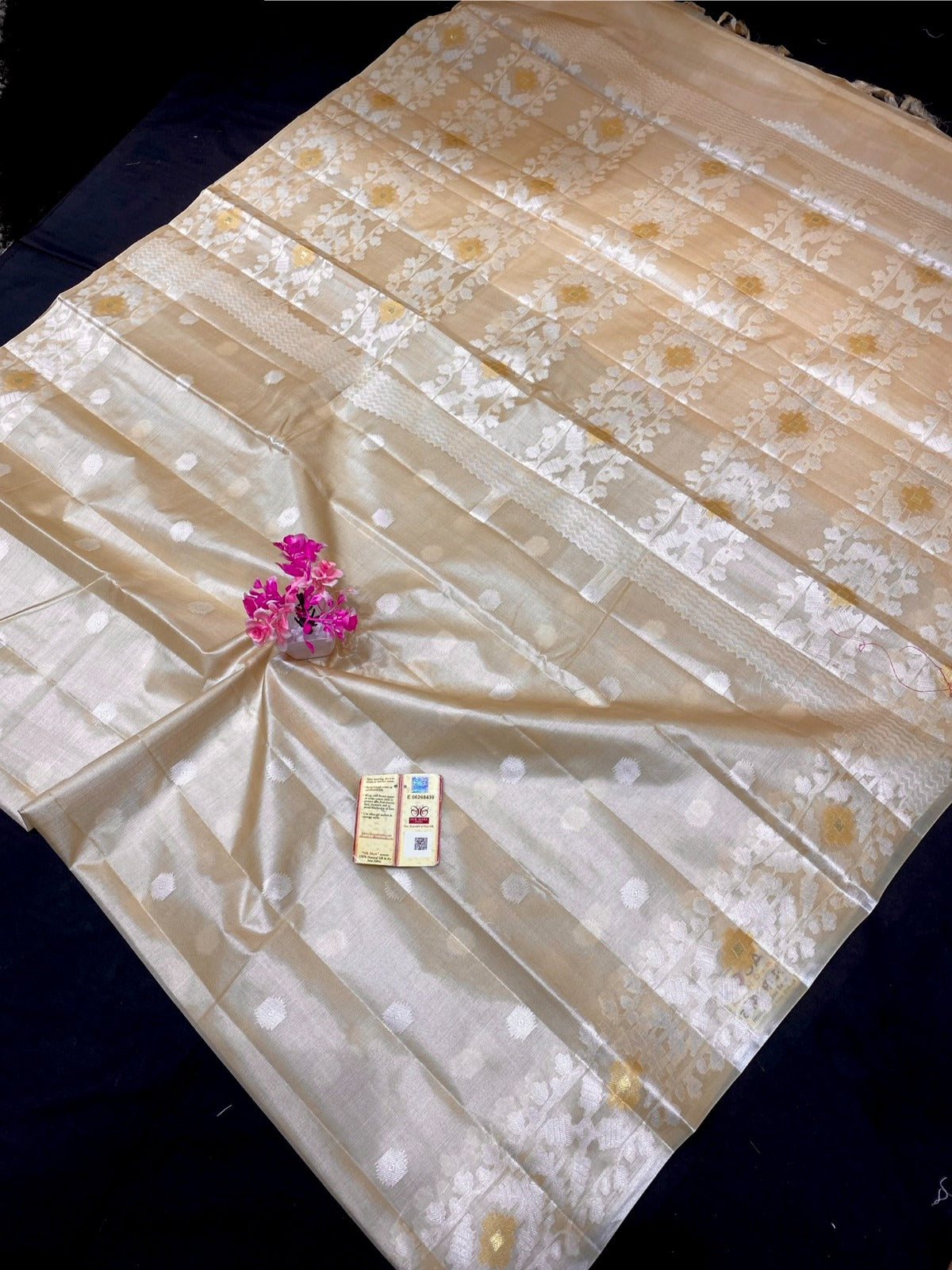 Pure Tussar Bhagalpuri Silk Meenakari Work Saree